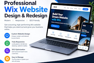 design a professional wix website, wix website redesign, or landing page