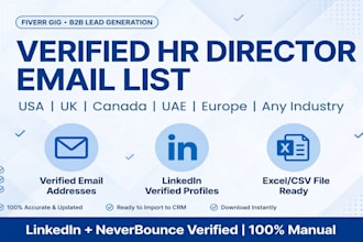 provide verified HR directors email list