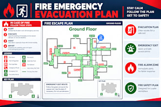 design a fire emergency evacuation plan and map design