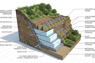 design geocell slope retention and eps geofoam lightweight retaining structures