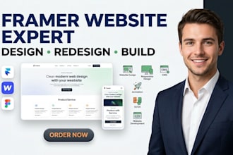 be a framer developer and designer for redesign, webflow and builder