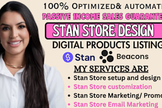 setup stan store,stan store design, stan store digital product, beacons ai store