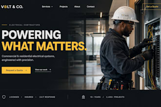 build wix electrician website squarespace electrical contractor website