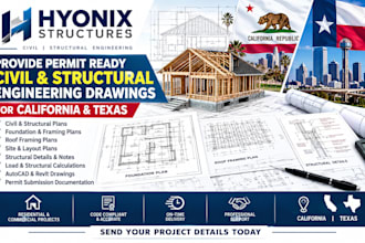 do permit ready civil structural engineer stamp drawings for california texas fl