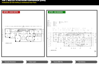 convert PDF, sketch, or image to autocad dwg floor plan