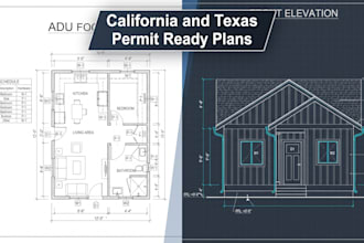 draw residential floor plans and adu permit drawings for california and texas