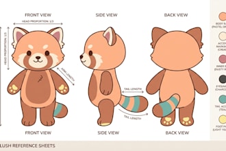 design a custom plush reference sheet for your character