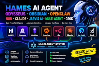 hames ai agent odysseus obsidian openclaw n8n claude jarvis ai muiti agent grok