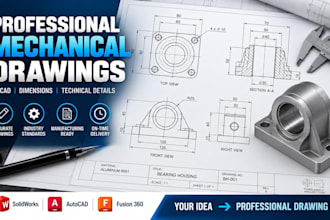 create professional 2d mechanical engineering drawings