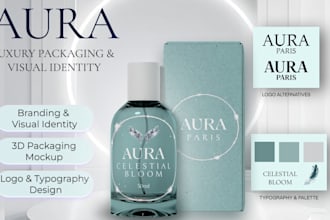design luxury 3d perfume packaging and brand visual identity