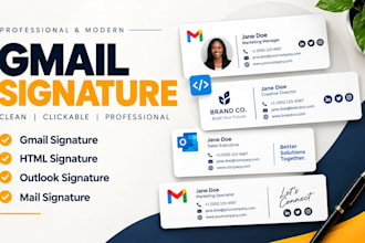design a clickable HTML email signature for outlook, gmail and outlook signature