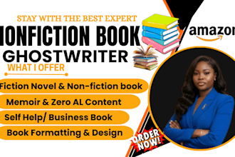 write a self help ebook, ghostwrite nonfiction book, memoir kindle ebook writer