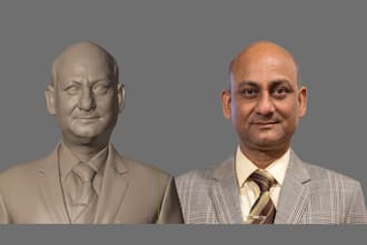 create a realistic 3d head sculpt or bust stl for 3d printing