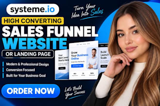 build high converting systeme io sales funnel website or landing page