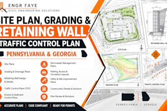 site plan, grading and retaining wall traffic control plan pennysvania georgia