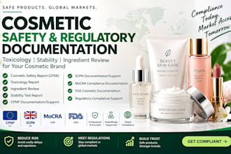 prepare safety report, toxicology report, cosmestics product