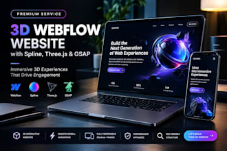build a 3d webflow website with spline, threejs  gsap with interactive web app
