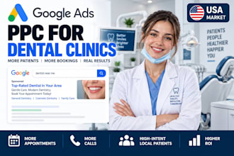 set up google ads PPC campaigns for dental clinics and dentists