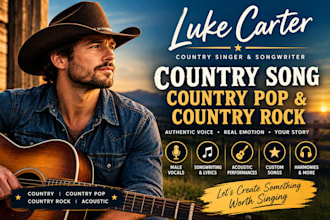 do country song, country pop and country rock song as a male singer songwriter