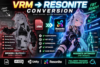 convert vrm and vrchat avatars to resonite with fbt setup