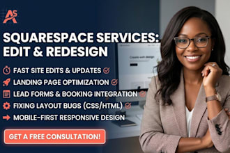 build squarespace website design, redesign squarespace, web development