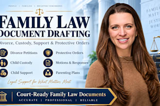 draft family law, divorce, child custody and child support documents