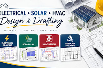 do electrical drawing, solar plan, hvac design autocad drawing