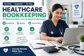 do healthcare bookkeeping, quickbooks, tebra and medical billing
