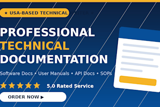 write professional technical documentation for your software or product