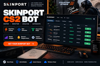 develop a custom skinport bot, cs2 skin sniper and trading automation