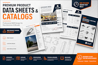 design technical data sheet, spec sheet, sell sheet, or product catalog