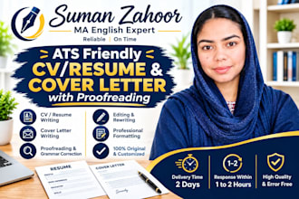 write a professional CV and cover letter with proofreading