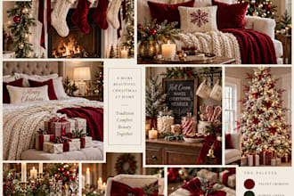 design a custom holiday home decor mood board and styling concept