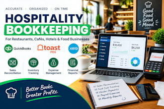 do hospitality bookkeeping, quickbooks, toast pos and xero