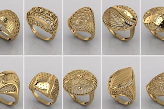 create a customized jewelry cad model and rendering using keyshot