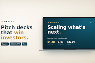 design a modern investor pitch deck or sales presentation