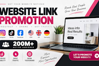 promote shoutout your website link to 200m USA UK fb tiktok ig germany audience