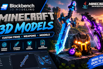 blockbench modeler minecraft java model custom itemmc 3d weapon model designs