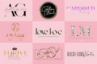 do luxury feminine beauty cosmetics logo brand identity design, branding kit