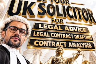 be your UK solicitor for legal advice legal contract drafting contract analysis