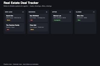 build you a real estate deal tracker in notion or airtable
