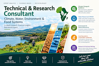 conduct technical research, write reports on climate, water and environment