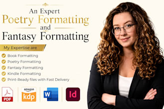 do fantasy and poetry book formatting poetry book layout design for amazon KDP