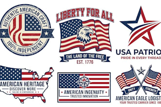 design usa flag, american, patriotic logo for your business