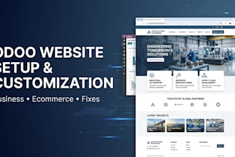 setup odoo website, engineering company website, furniture site fix web bug, seo