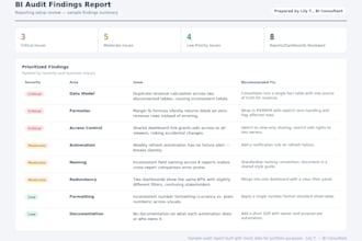 audit your bi dashboard and reporting setup and recommend fixes