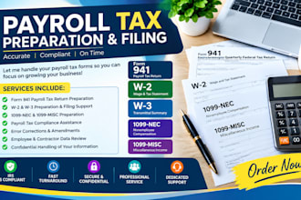 be your payroll expert for filling 941, w2, 1099 form