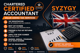 be UK accountant for vat returns, annual accounts and corporation tax returns