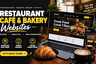 restaurant website, cafe website, bakery website, food website