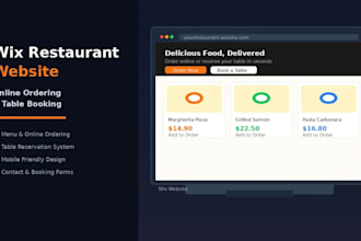 create a wix restaurant website with online ordering and table booking